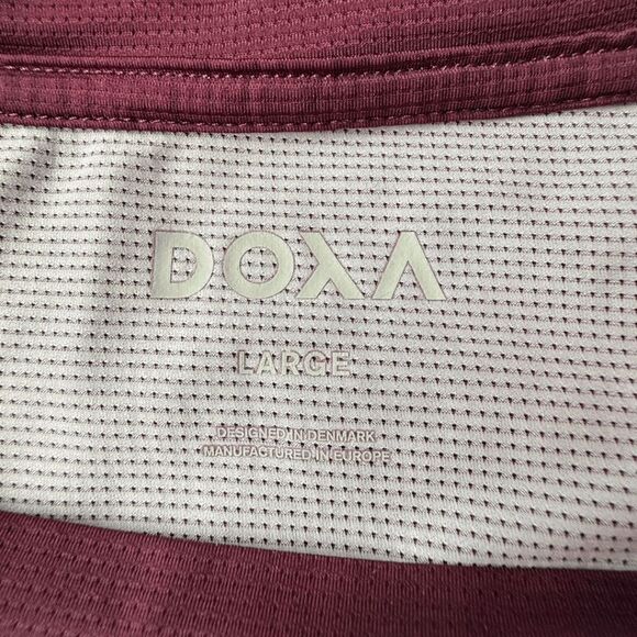Doxa Men's Troy Miles Short Sleeve Athletic Running T-Shirt Maroon Size Large - Picture 6 of 11